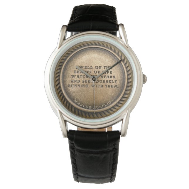Marcus Aurelius Quote Dwell über die Schönheit des Armbanduhr (Vorderseite)