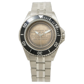 Marcus Aurelius Quote Opinionated Coin Armbanduhr