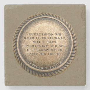 Marcus Aurelius Quote Opinionated Coin Steinuntersetzer