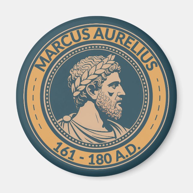 Marcus Aurelius Roman Emperor Illustration Badge Magnet (Vorne)