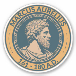 Marcus Aurelius römischer Kaiser Illustration Badg Aufkleber