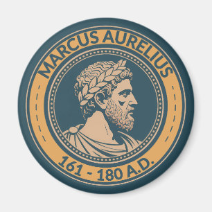 Marcus Aurelius Römischer Kaiser Illustration Badg Magnet