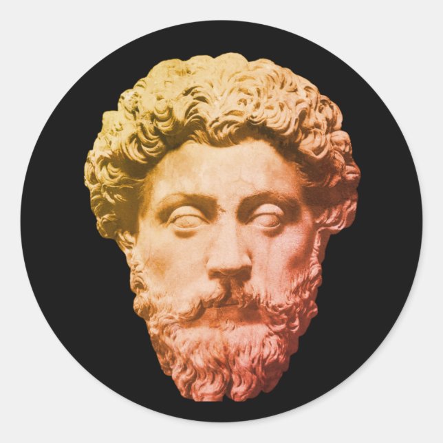 Marcus Aurelius Runder Aufkleber (Vorderseite)