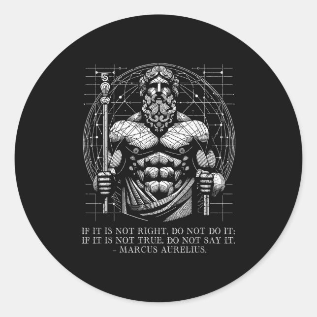Marcus Aurelius Stoicism Wisdom Zitat. Sei nett, M Runder Aufkleber (Vorderseite)