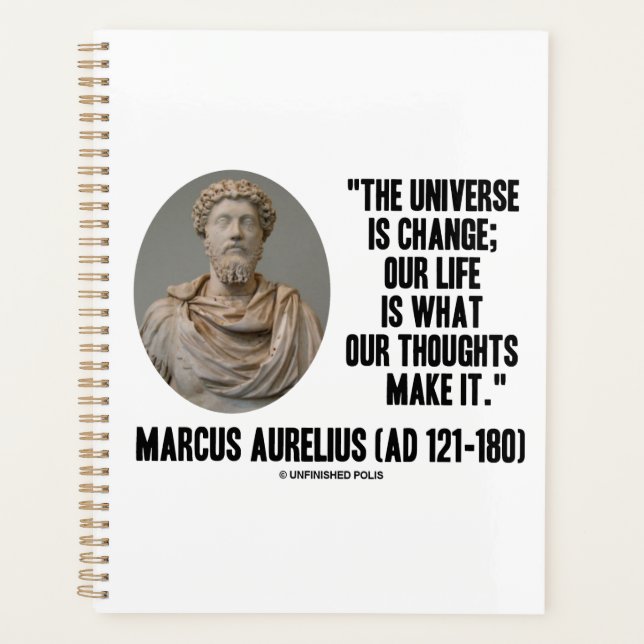 Marcus Aurelius Universe Change Life Thoughts Qte Planer (Vorderseite)