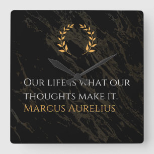 Marcus Aurelius Wahrheit: Leben gestalten Quadratische Wanduhr