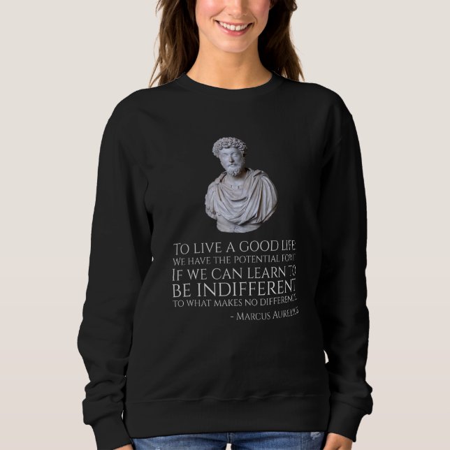 Marcus Aurelius Zitat über ein gutes Leben - Roma Sweatshirt (Vorderseite)