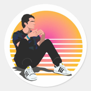 Marcus Baker Retrovibe der 90er Runder Aufkleber