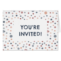 Marcus Confetti Watercolor Dots Birthday Invite