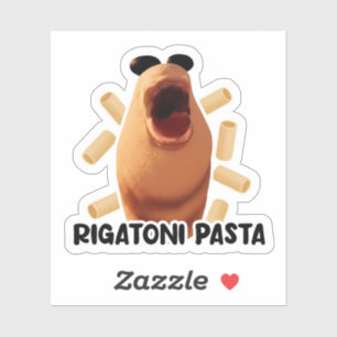 Marcus der Wurm - Rigatoni-Pasta Aufkleber