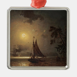 Marcus Larson Nächtlichreise Mond-Nachtweinlese Silbernes Ornament