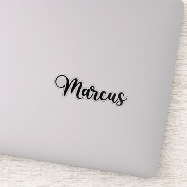 Marcus Name - Handgeschriebene Kalligrafie Aufkleber (Detail)