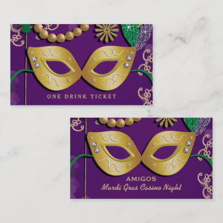 Mard Gras Masquerade Party Drink Ticket