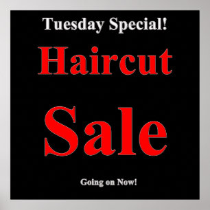 Mardi Affiche de vente de coupes de cheveux mat
