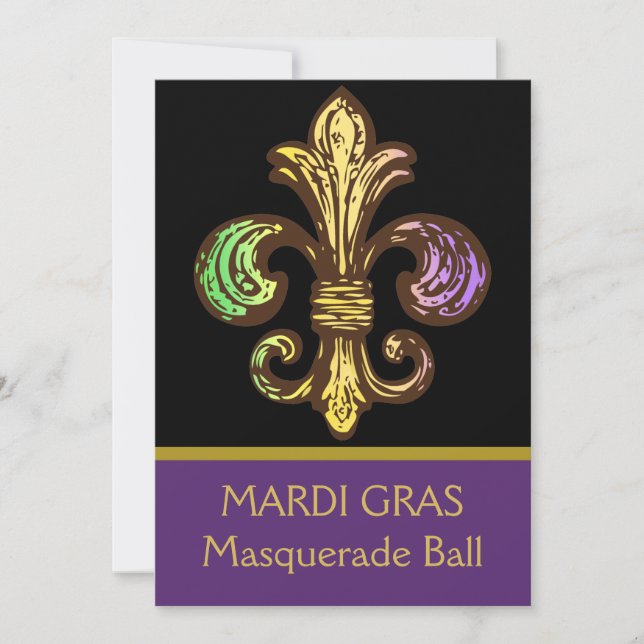 Mardi Fleur de Gras Einladung (Vorderseite)