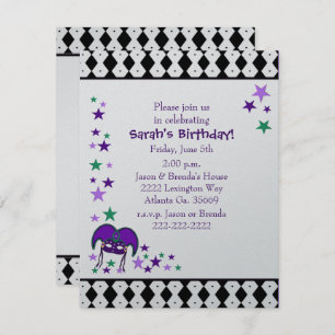 Mardi Gra Thème Anniversaire fête Invitation