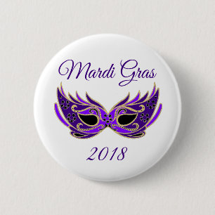 Mardi Gras 2018 Maske Button