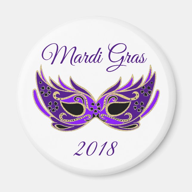 Mardi Gras 2018 Maske Magnet (Vorne)