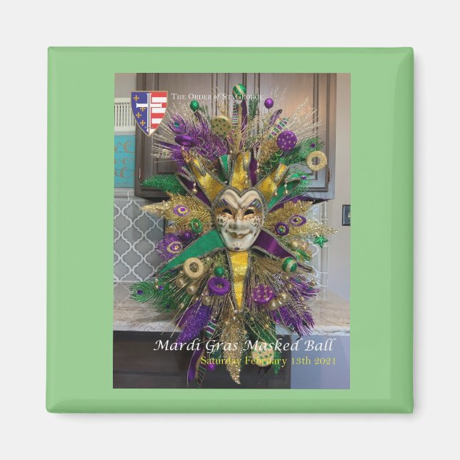 Mardi Gras 2021 Masked Ball commemorative magnet (Vorne)