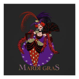 Mardi Gras 2021 Vintage Dame New Orleans Poster