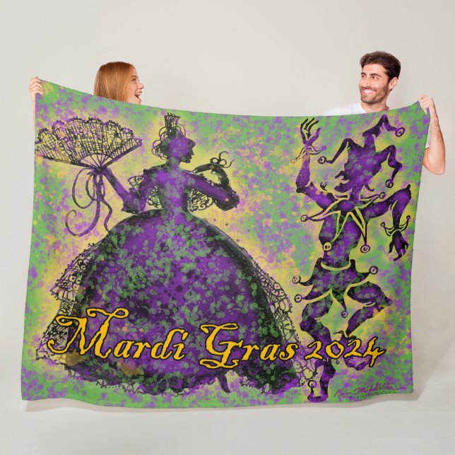 Mardi Gras 2024 Fleece Blanket (Beispiel)