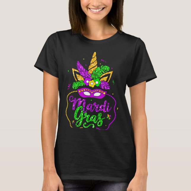 Mardi Gras 2024 Mask Beads New Orlean Party Women  T-Shirt (Vorderseite)