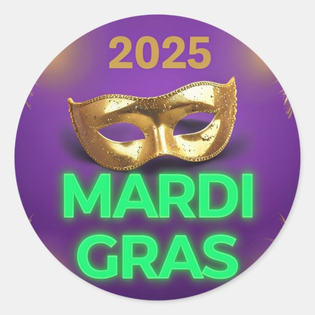 Mardi gras 2025 Aufkleber (Vorderseite)