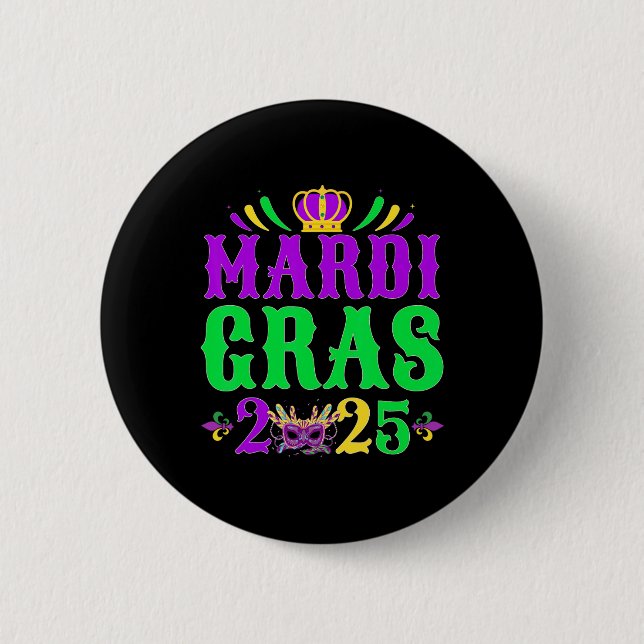 Mardi Gras 2025 Jester Costume Mardi Gras Family C Button (Vorderseite)