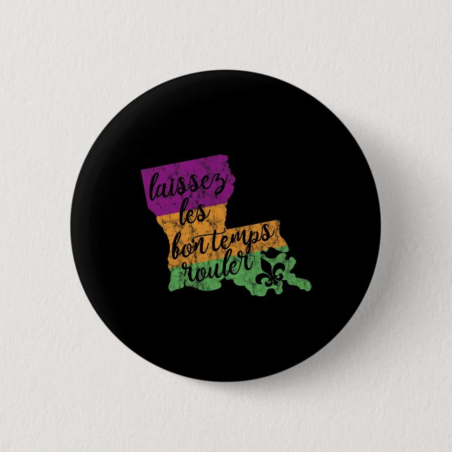 Mardi Gras 2025 Laissez Les Bon Temps Rouler New O Button (Vorderseite)