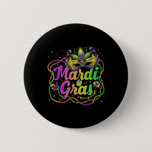 Mardi Gras 2025 Männer Frauen Kinder Perlen Maske Button