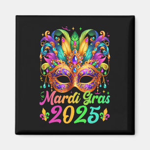 Mardi Gras 2025 Mask Feathers Mardi Gras Family Co Magnet
