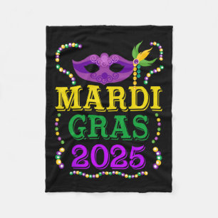 Mardi Gras 2025 Maskenperlen New Orleans Festival Fleecedecke