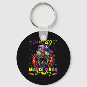 Mardi Gras 40. Geburtstag Fat Tuesday 40 Jahre alt Schlüsselanhänger