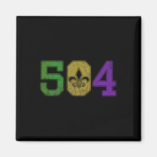 Mardi Gras 504 T Shirt Nola New Orleans Louisiana Magnet