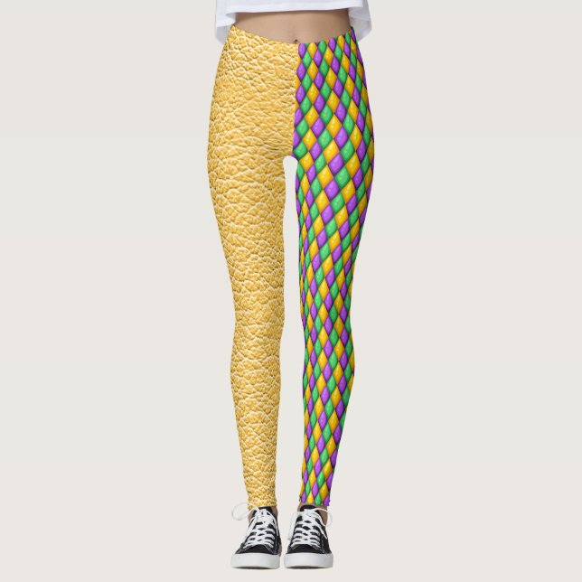 Mardi Gras 5 Diamonds Pop Leggings mode (Devant)