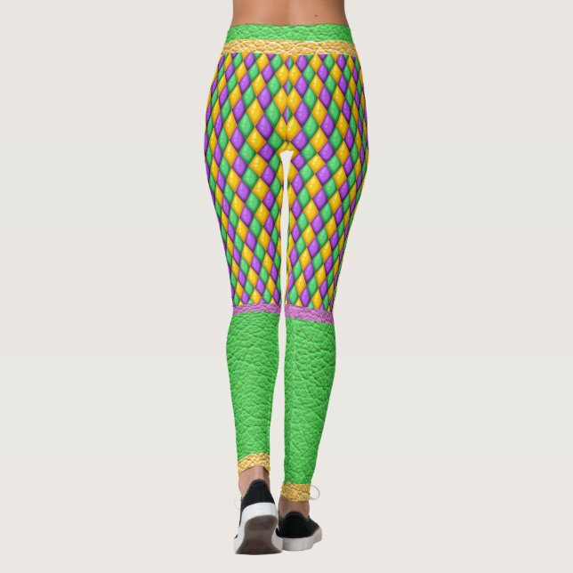 Mardi Gras 6 Diamonds Pop Mode Leggings (Rückseite)