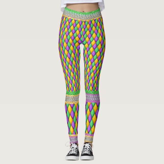 Mardi Gras 6a Diamonds Pop Mode Leggings (Vorderseite)