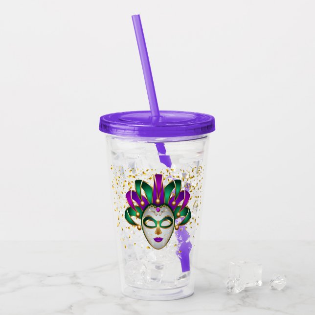 Mardi Gras Acrylic Tumbler Acryltrinkbecher (Vorderseite Ice)