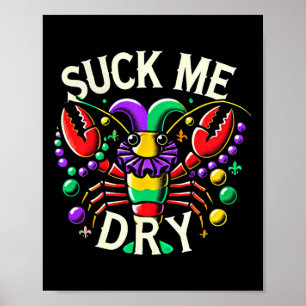 Mardi Gras Adult Humor Crawfish Ungeeignete Karte Poster