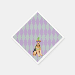 Mardi Gras Airedale Serviette