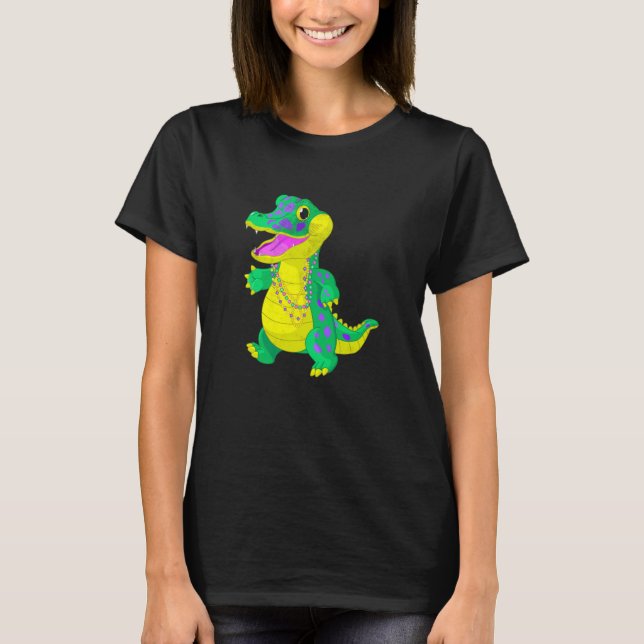 Mardi Gras Alligator Beads Festival Parade Party B T-Shirt (Vorderseite)