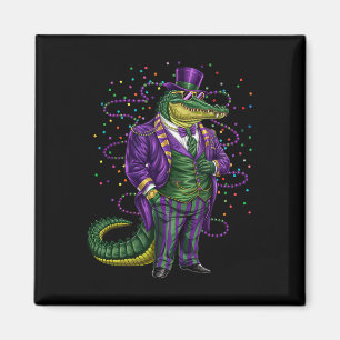 Mardi Gras Alligator Funny Mardi Gras Kostüme Männ Magnet