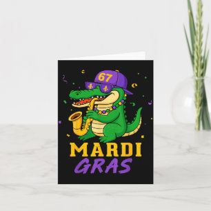 Mardi Gras Alligator für Kinder Jungen Männer Juge Karte
