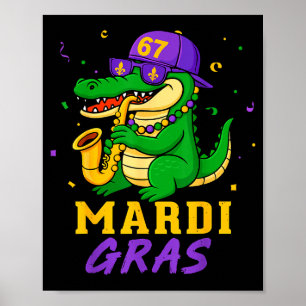 Mardi Gras Alligator für Kinder Jungen Männer Juge Poster