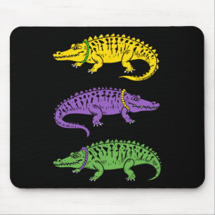 Mardi Gras Alligator Lustige Männer Mardi Gras Kin Mousepad