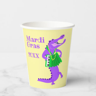 Mardi Gras Alligator Paper Cups Pappbecher