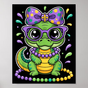 Mardi Gras Alligator Perlen Bogen Kinder Frauen _4 Poster