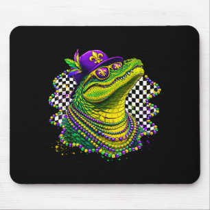 Mardi Gras Alligator-Perlen Fleur de Lis Karneval Mousepad
