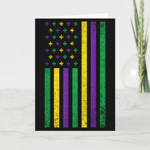 Mardi Gras Amerikanische Flagge Patriotischer Karn Karte