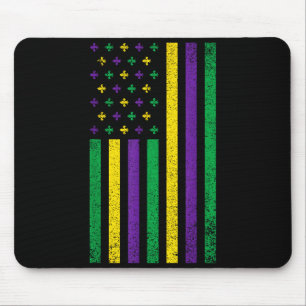Mardi Gras Amerikanische Flagge Patriotischer Karn Mousepad